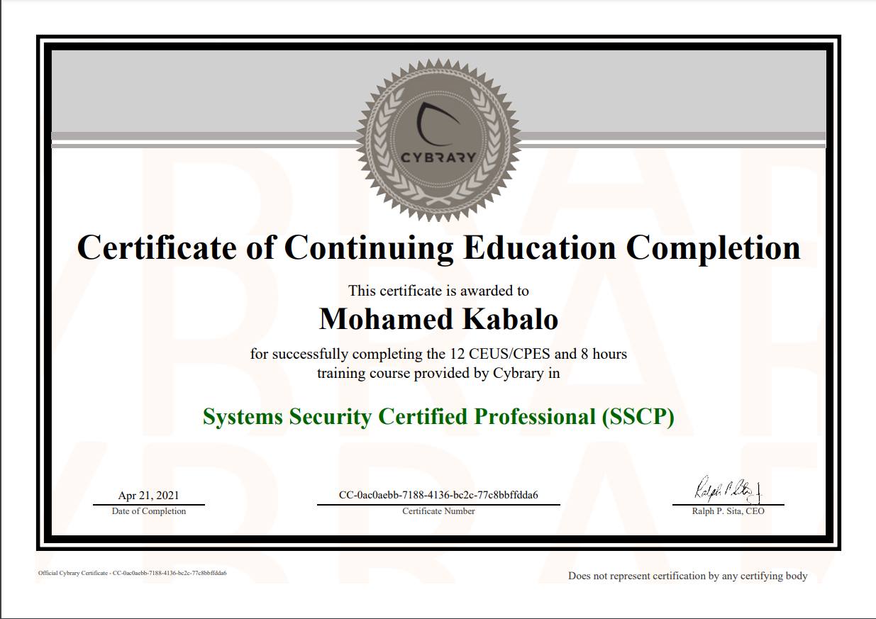 Systems Security Certified Professional (SSCP)