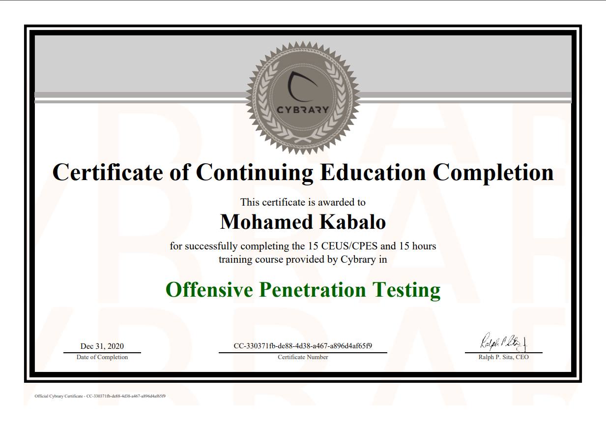 Offensive Penetration Testing